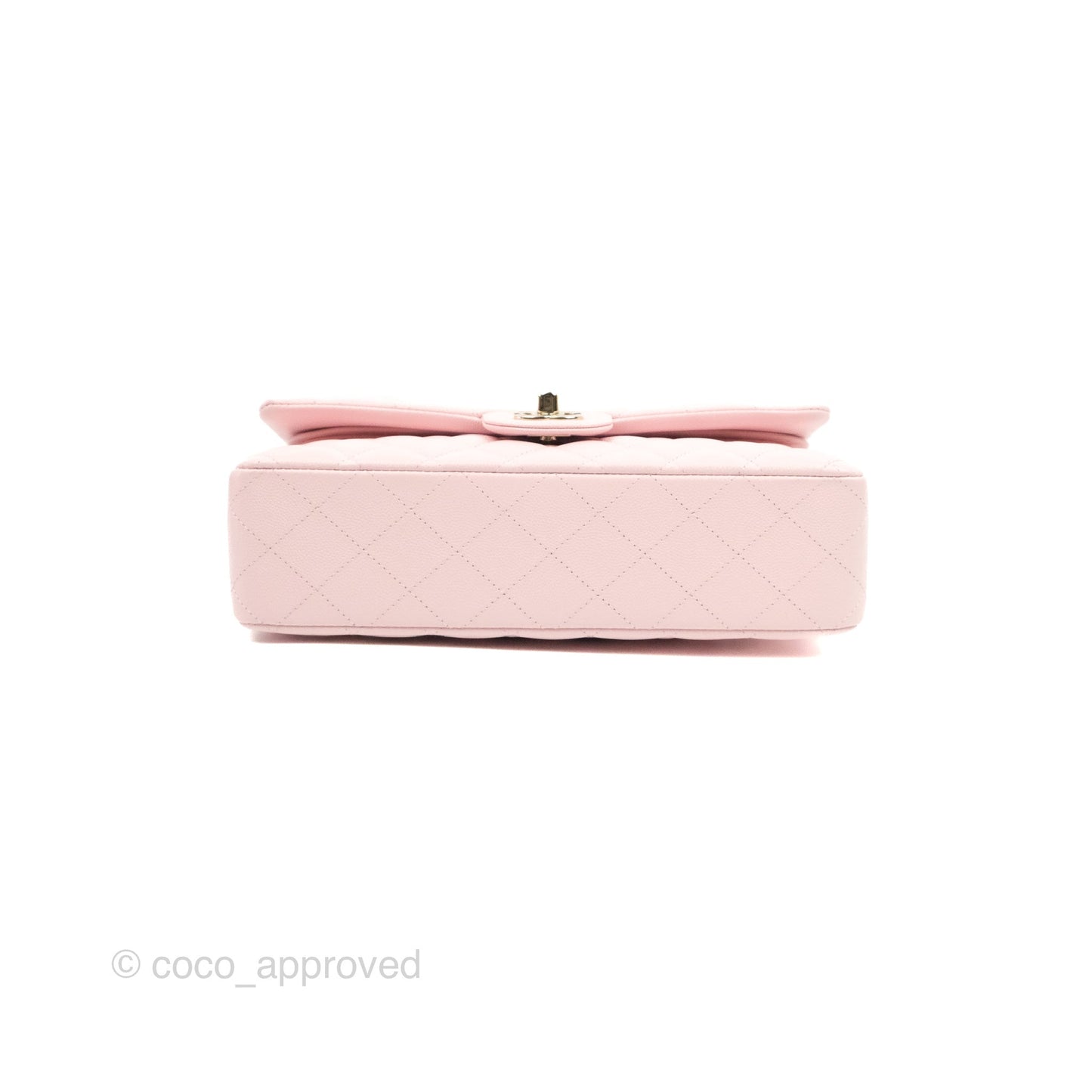 Chanel Classic M/L Medium Flap Quilted Light Pink Caviar Gold Hardware