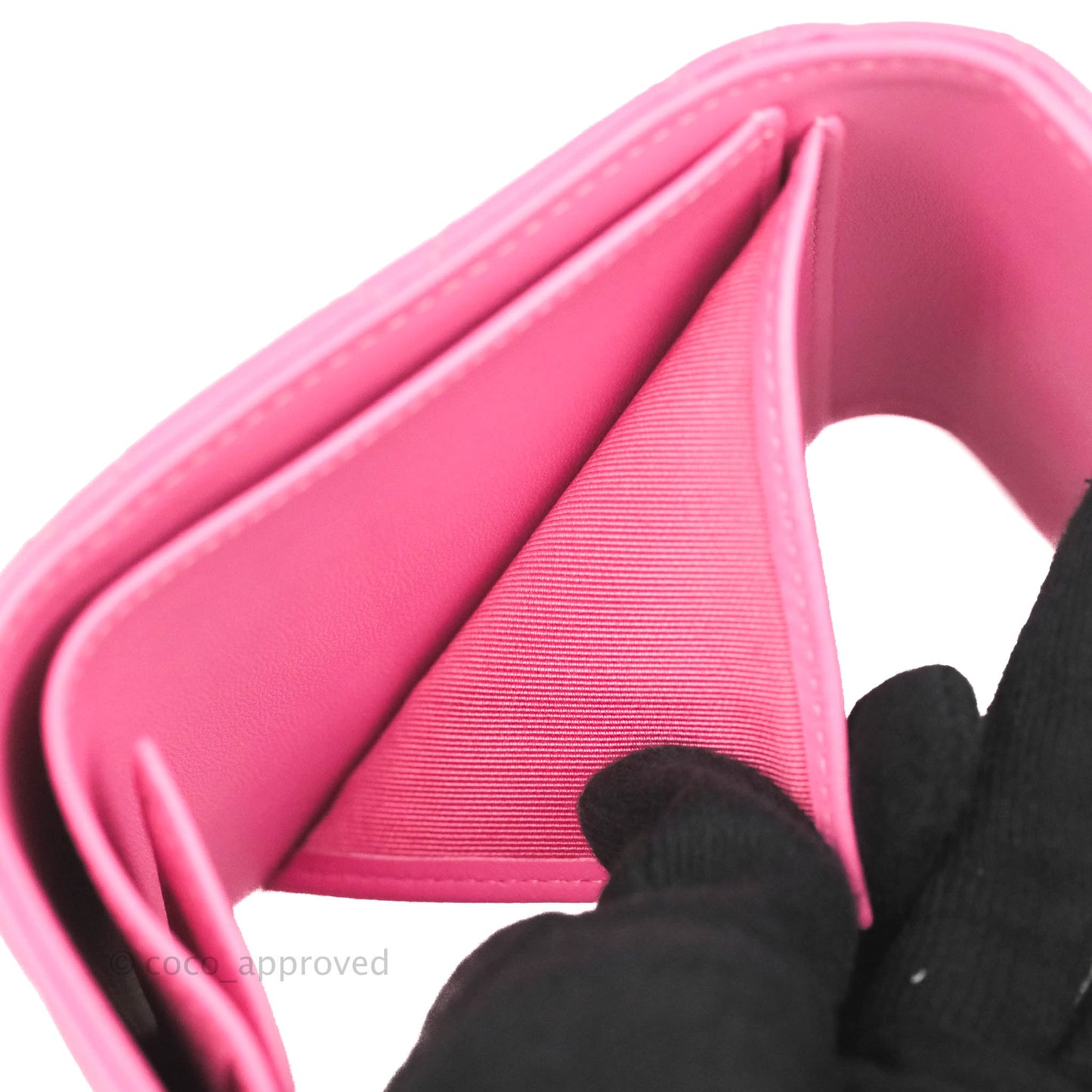 Chanel Classic Flap Wallet Pink Lambskin Silver Hardware