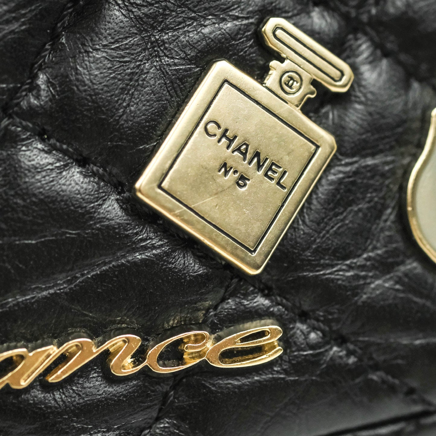 Chanel 2.55 Reissue Lucky Charms 225 Flap Black Crumpled Calfskin Ruthenium Hardware