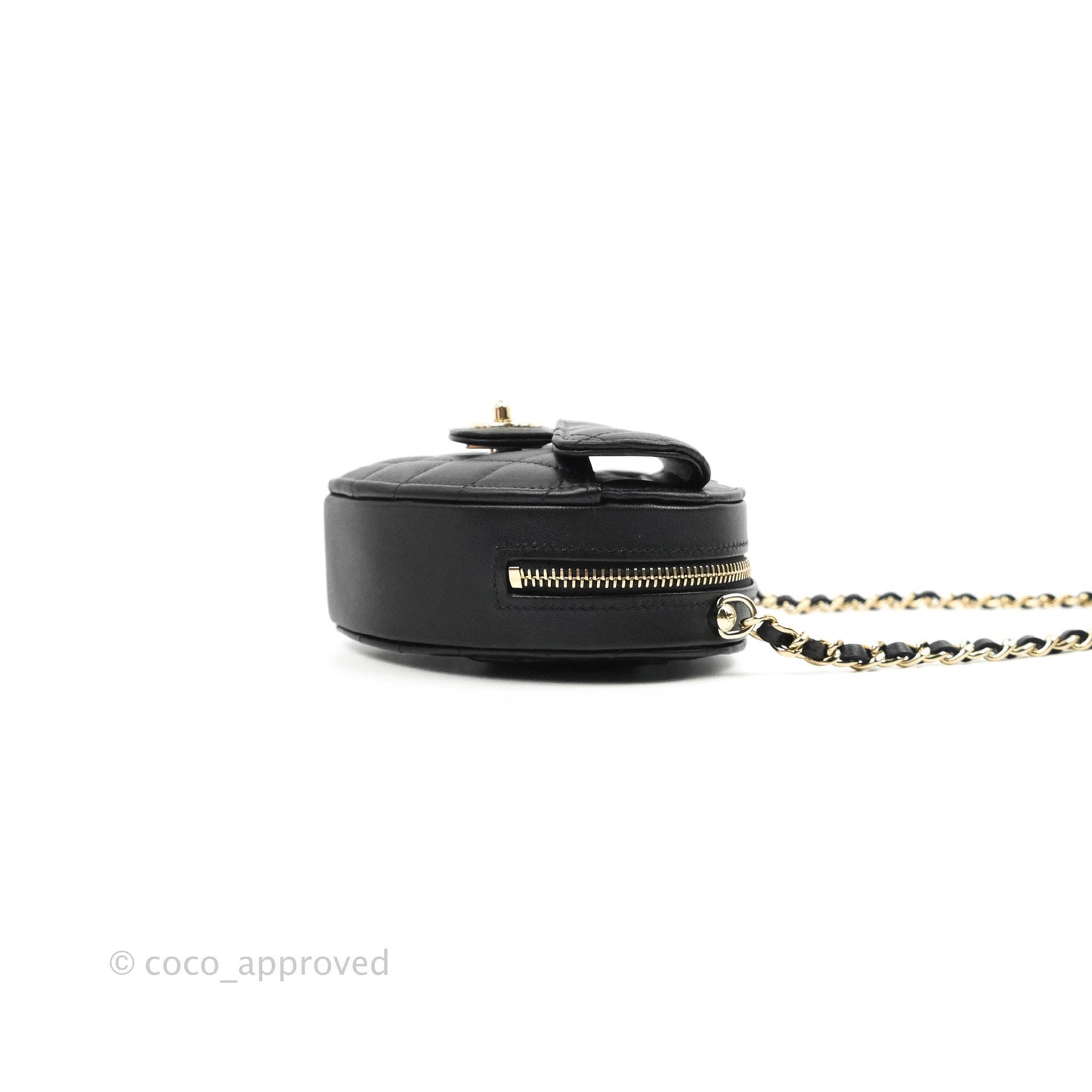 Chanel Small Heart Bag Black Lambskin Gold Hardware 22S