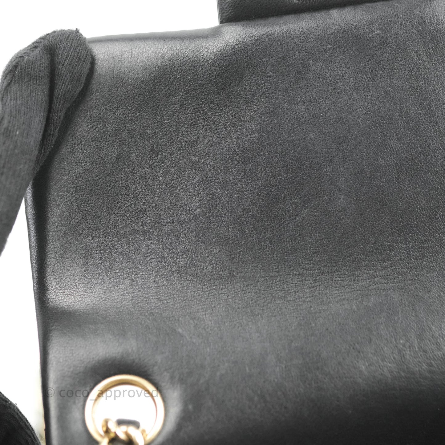 Chanel Mini Square Black Chevron Lambskin Gold Hardware