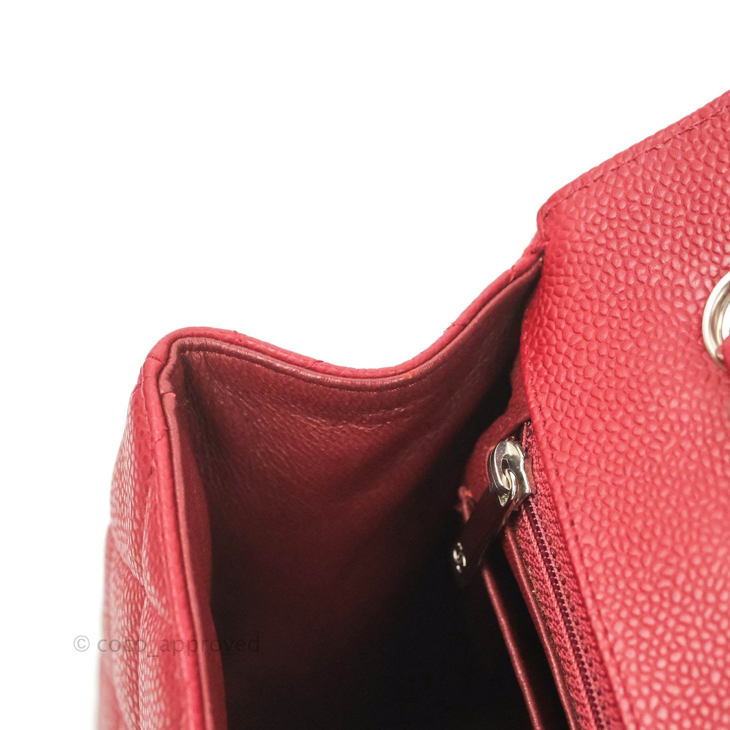 Chanel Jumbo Single Flap Burgundy Caviar Silver Hardware⁣⁣