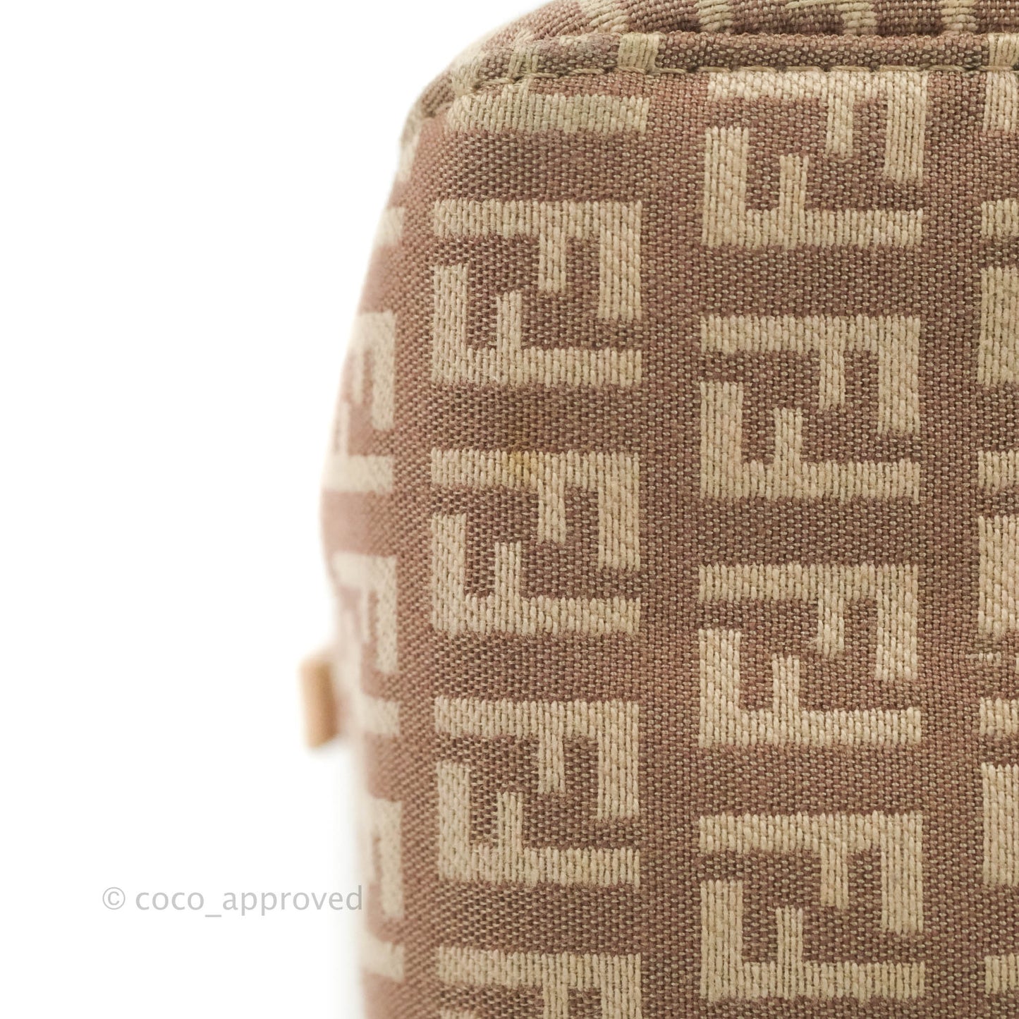 Fendi Zucchino Mini Mama Baguette Beige Pink Gold Hardware
