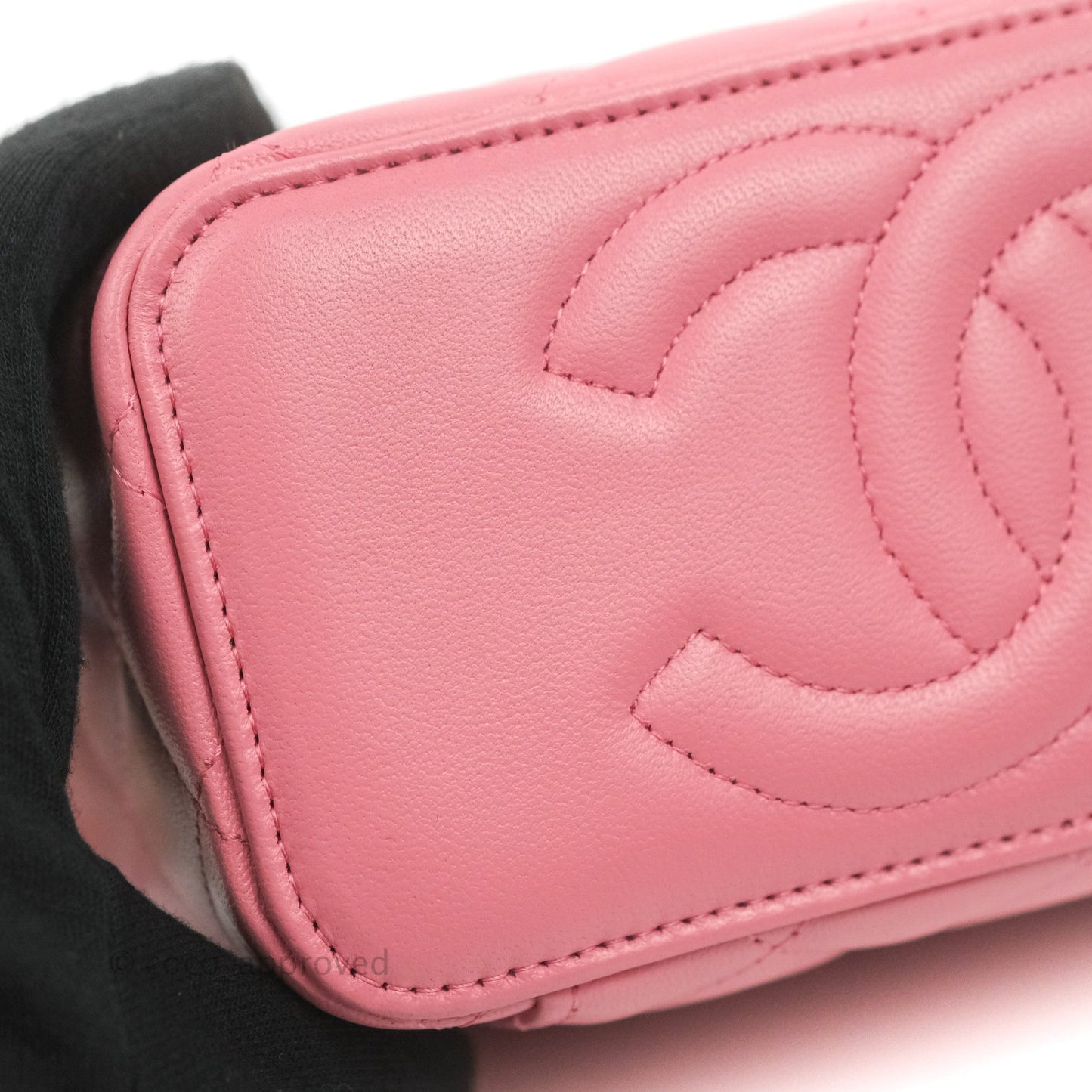 Chanel Vanity Rectangular Top Handle Pink Lambskin Gold Hardware