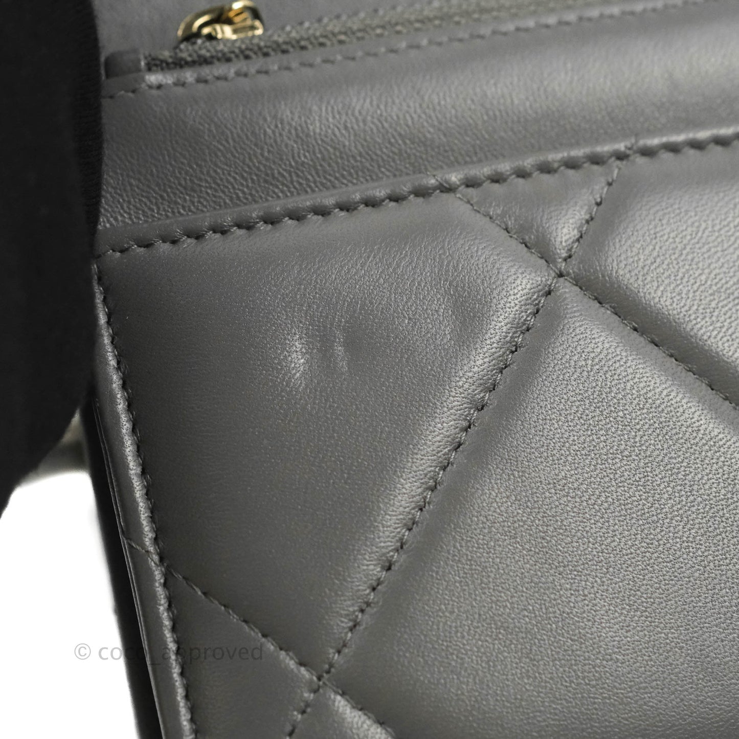 Chanel 19 Wallet on Chain WOC Dark Grey Lambskin Mixed Hardware