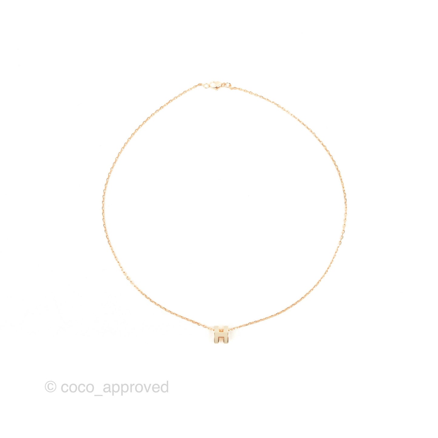 Hermès Mini Pop H Marron Glace Pendant Necklace Rose Gold Hardware