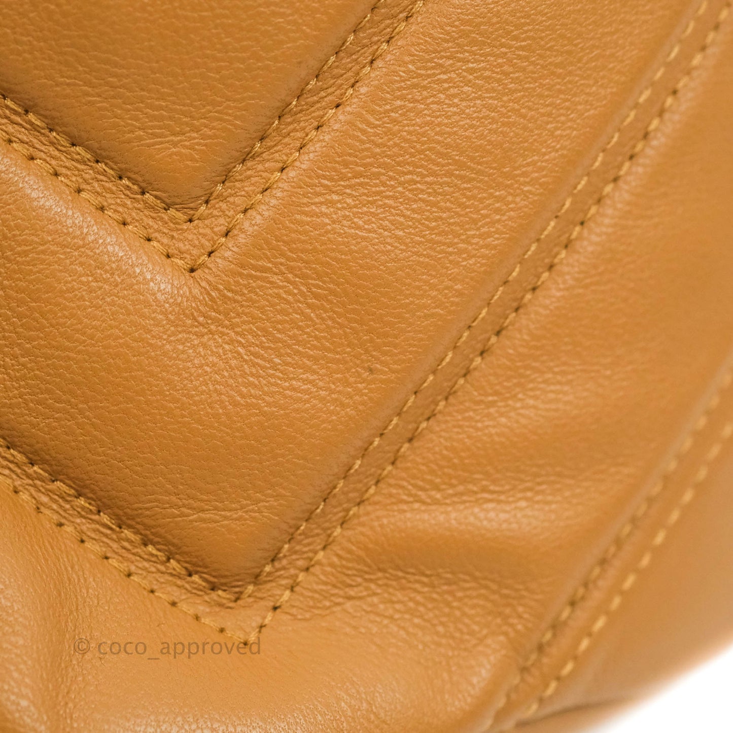 Chanel Chevron Bucket Drawstring Bag Caramel Gold Hardware