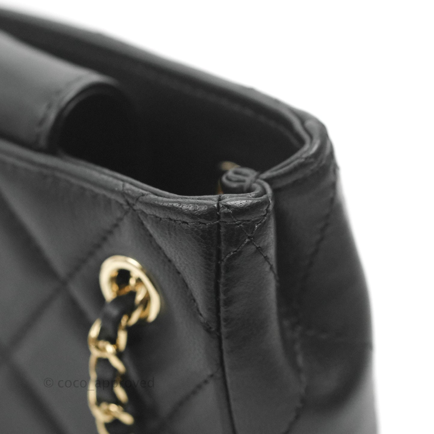 Chanel Mini Clutch With Chain Black Lambskin Gold Hardware 22C