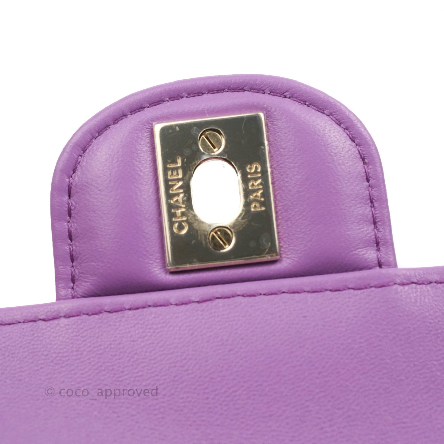 Chanel Large Heart Bag Purple Lambskin Gold Hardware 22S