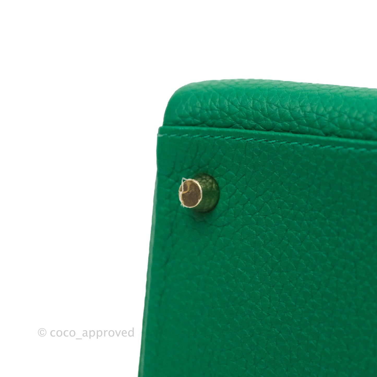 Hermès Retourne Taurillon Kelly 28 Vert Vertigo Clemence Gold Hardware