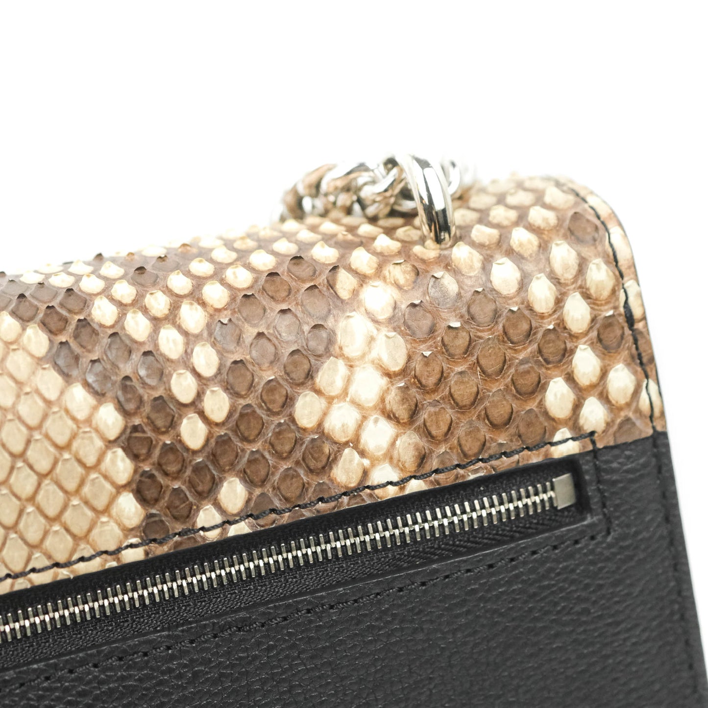 Louis Vuitton  My Lockme Chain Bag BB Black Brown Python Calfskin