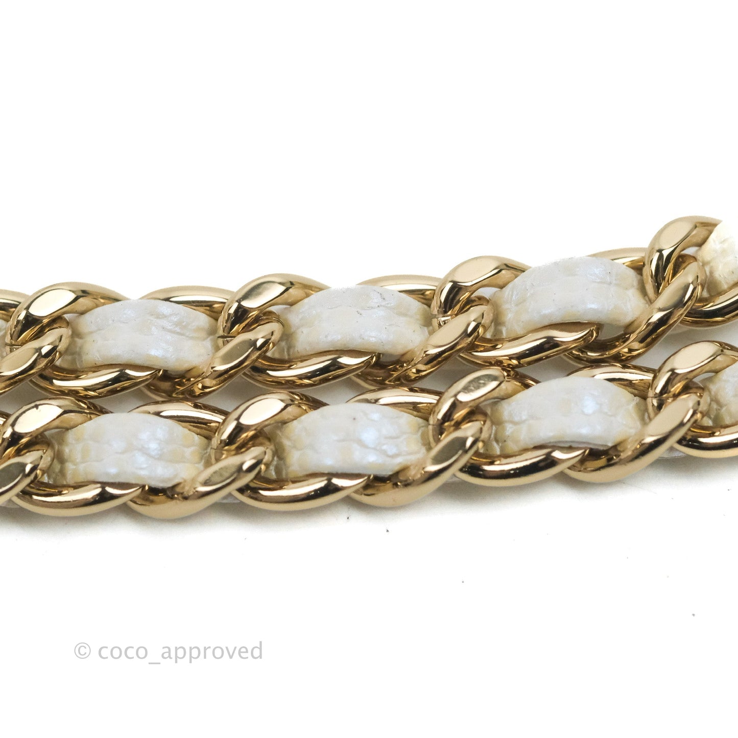Chanel Mini Coco Handle Quilted Iridescent Pearl White Caviar Gold Hardware