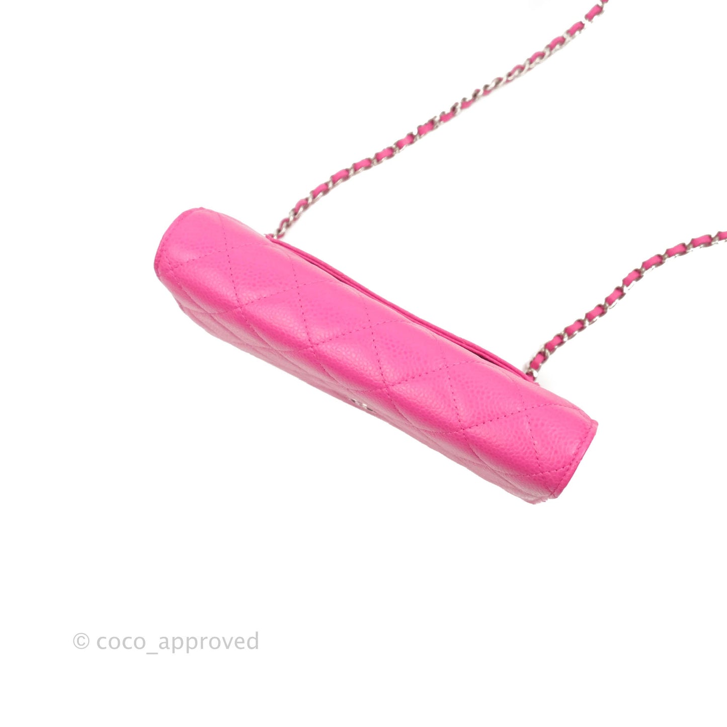 Chanel Quilted Wallet on Chain WOC Pink Caviar Silver Hardware