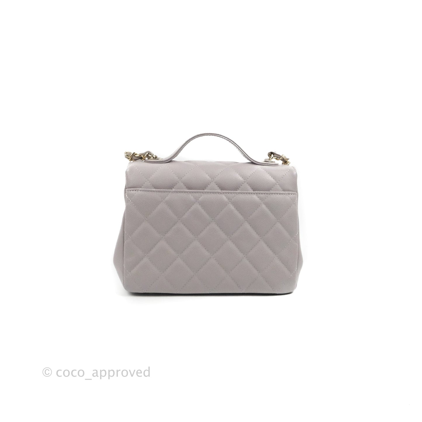 Chanel Quilted Medium Business Affinity Flap Grey Caviar Gold Hardware