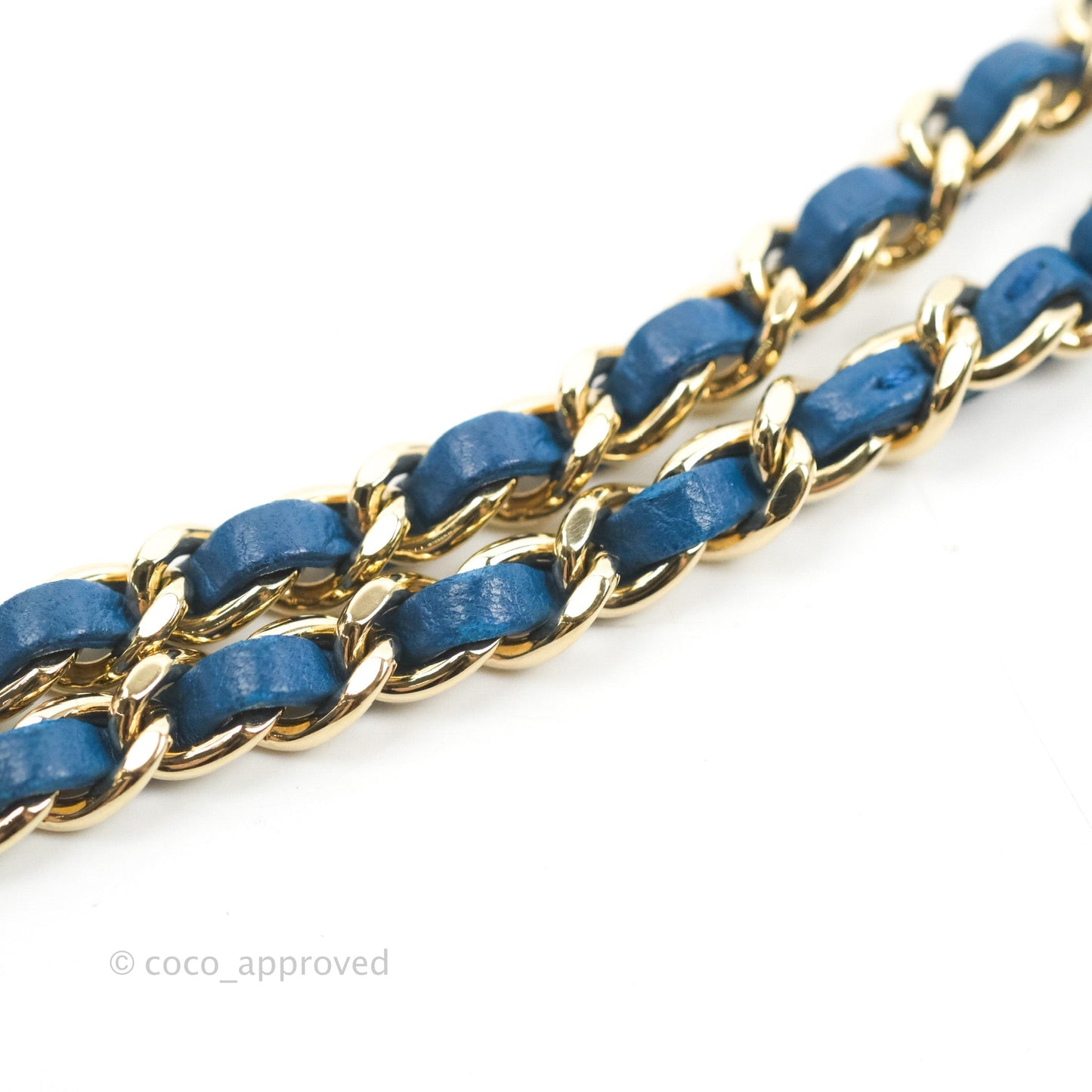 Chanel Quilted Classic Wallet on Chain WOC Blue Lambskin Gold Hardware