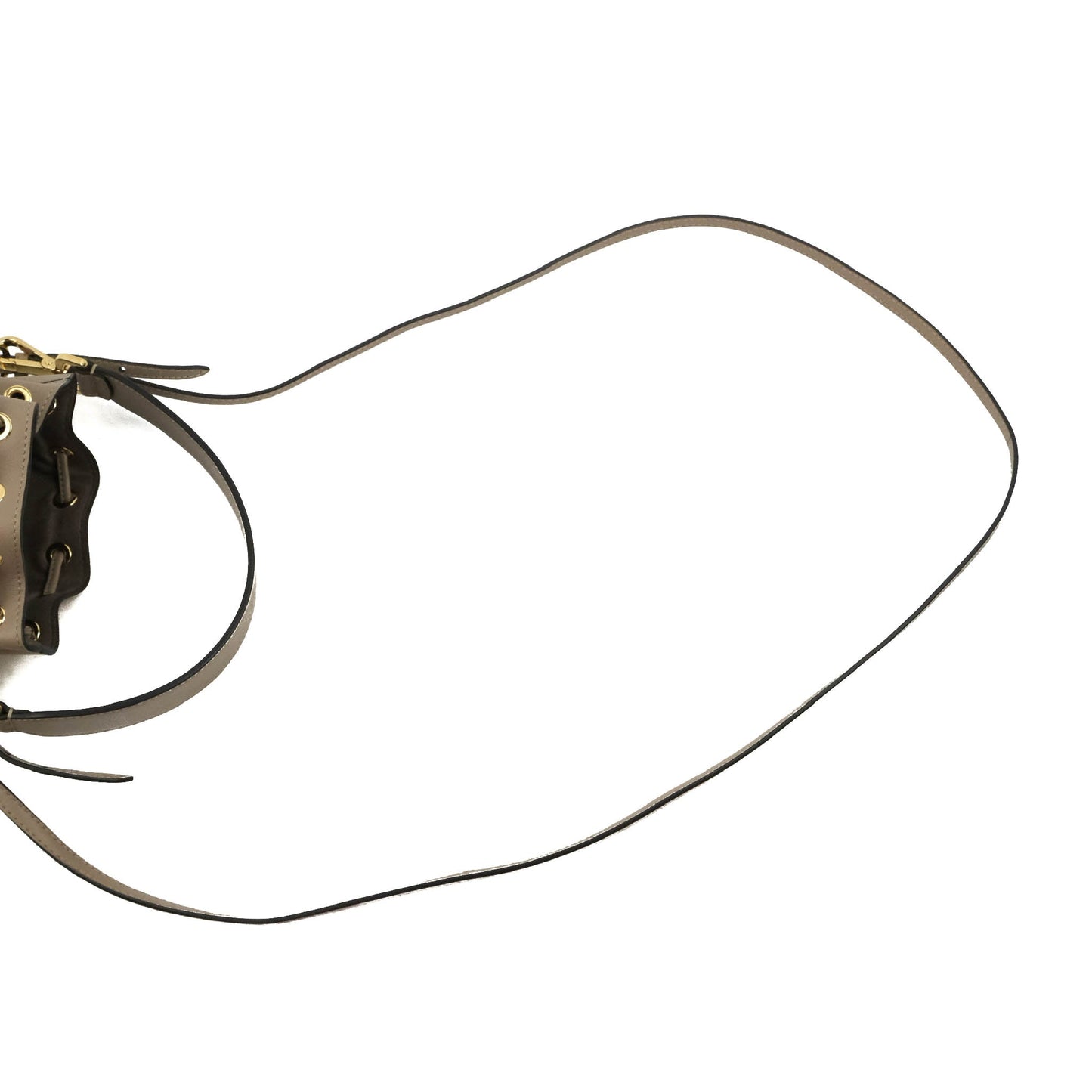 Fendi Mini Mon Tresor Bucket Bag Dove Grey Tapestry Fabric