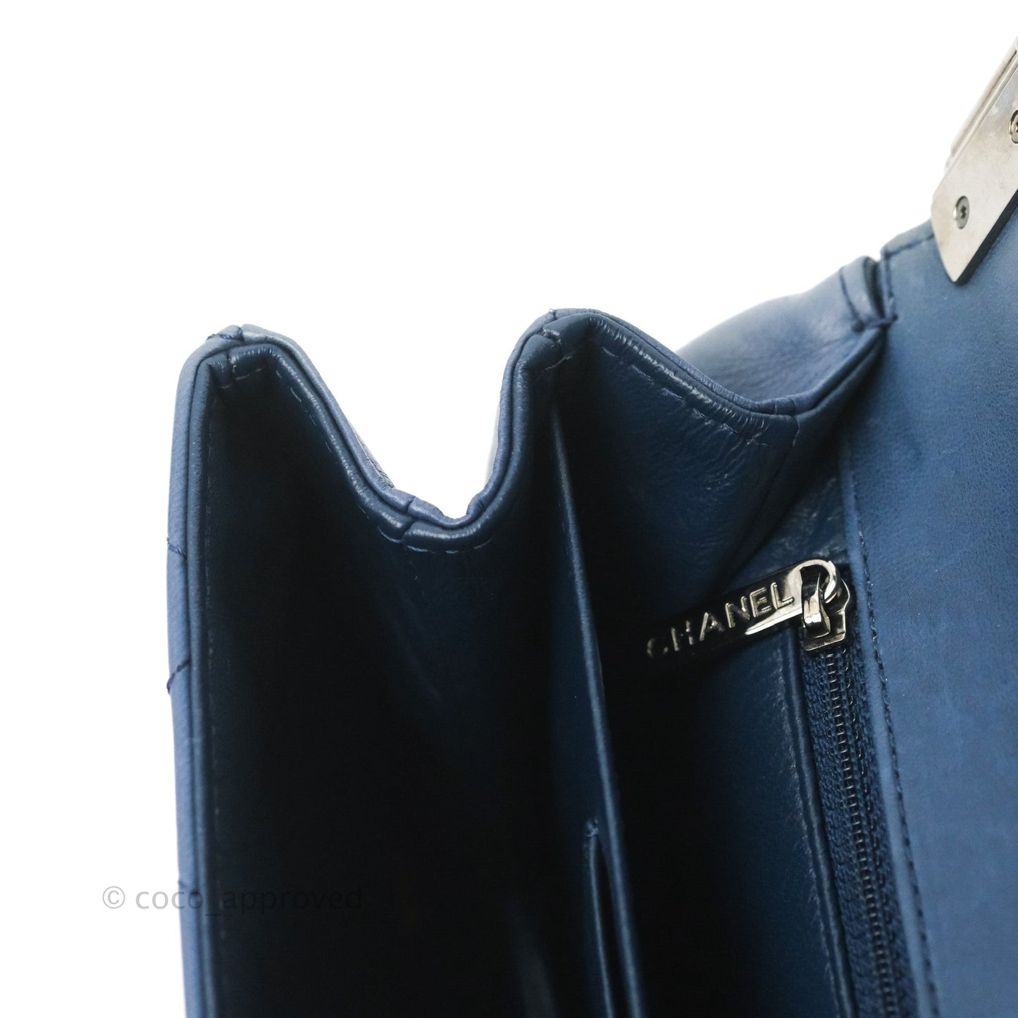 Chanel Boy Clutch With Chain Lambskin Dark Silver Hardware