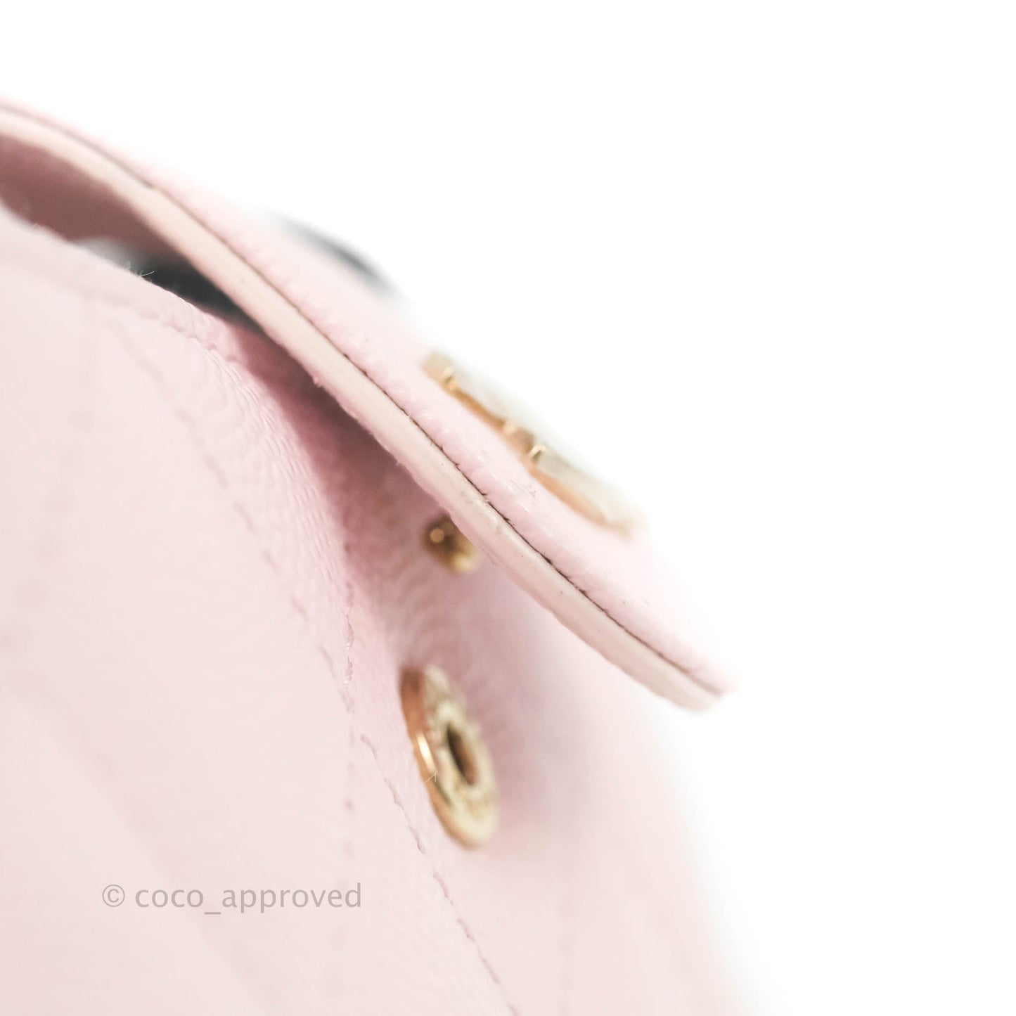 Chanel Folded Double Zip Coin Case Card Pink Caviar Gold Hardware