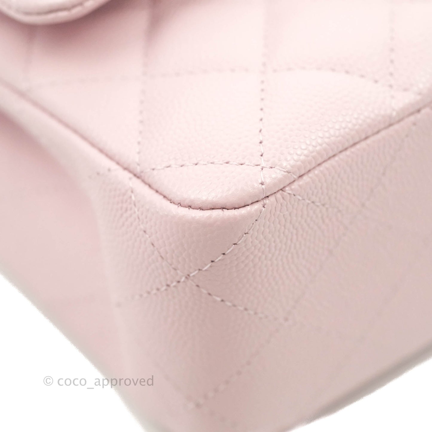 Chanel M/L Medium Double Flap Bag Lilac Rose Clair Caviar Gold Hardware 21S