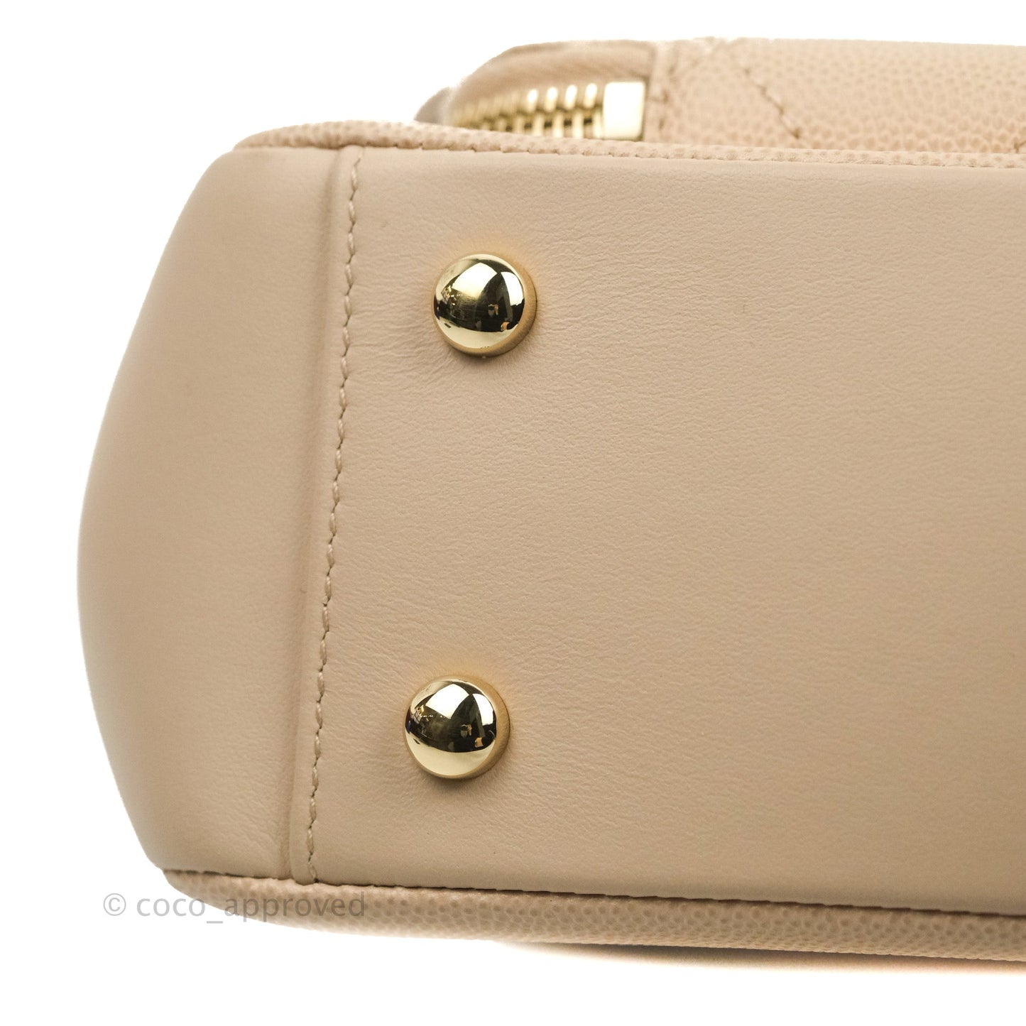 Chanel Quilted Medium Business Affinity Flap Light Beige Caviar Gold Hardware
