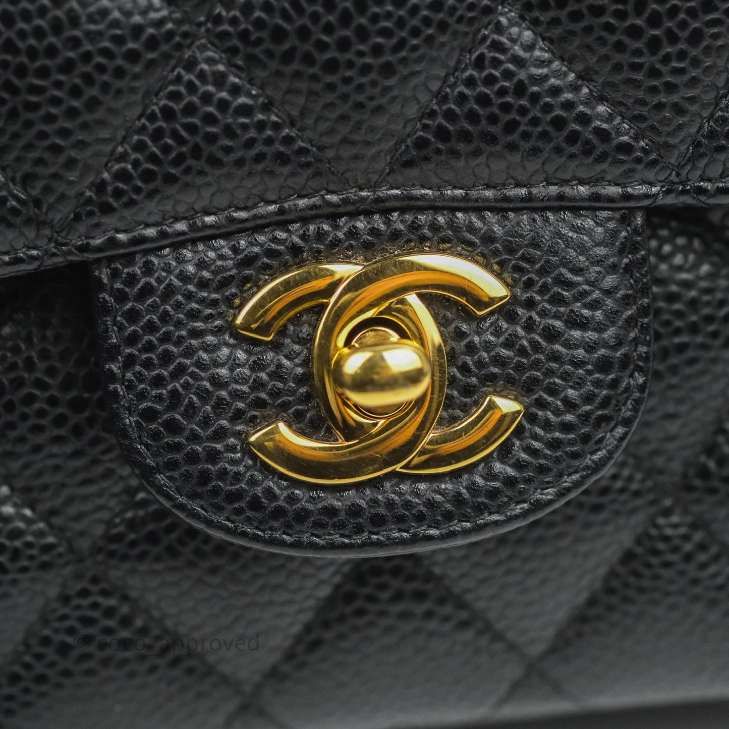 Chanel Classic M/L Medium Double Flap Black Caviar Gold Hardware