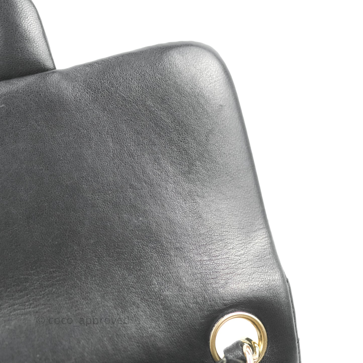 Chanel Mini Square Black Chevron Lambskin Gold Hardware