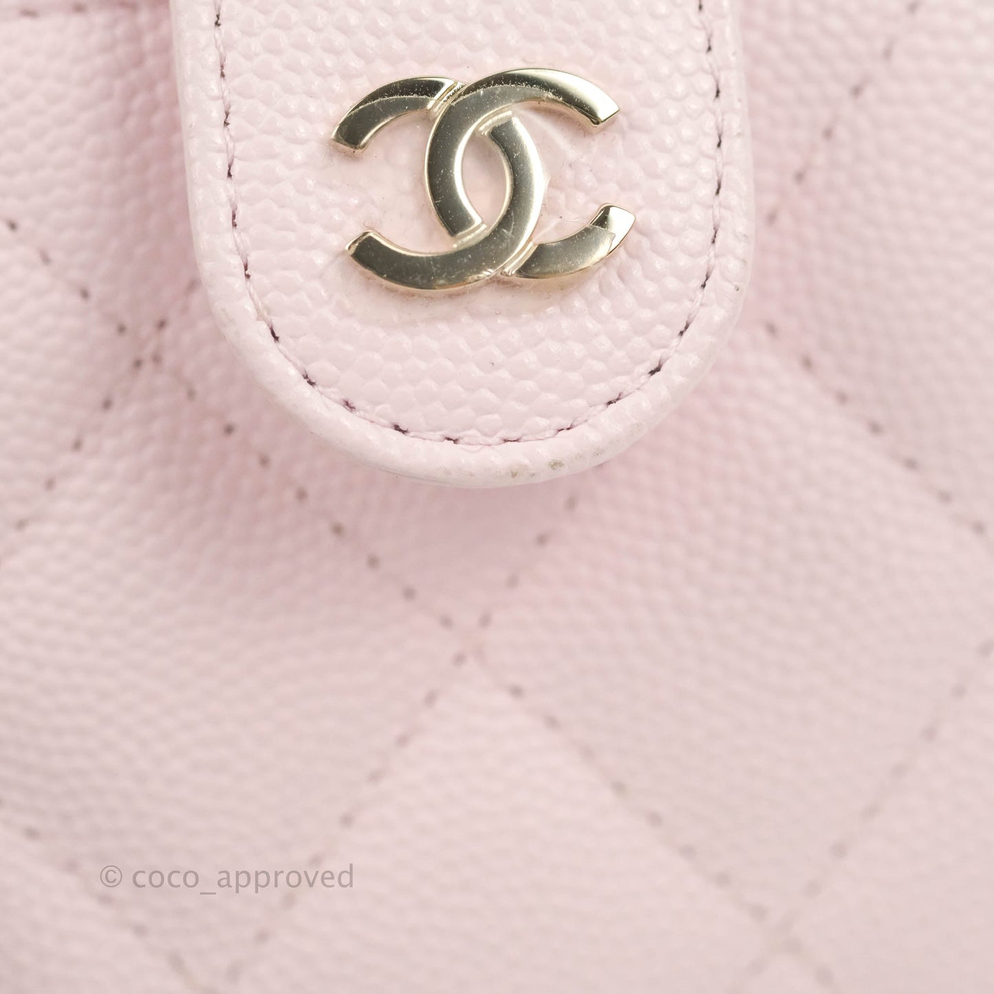 Chanel Folded Double Zip Coin Case Card Pink Caviar Gold Hardware