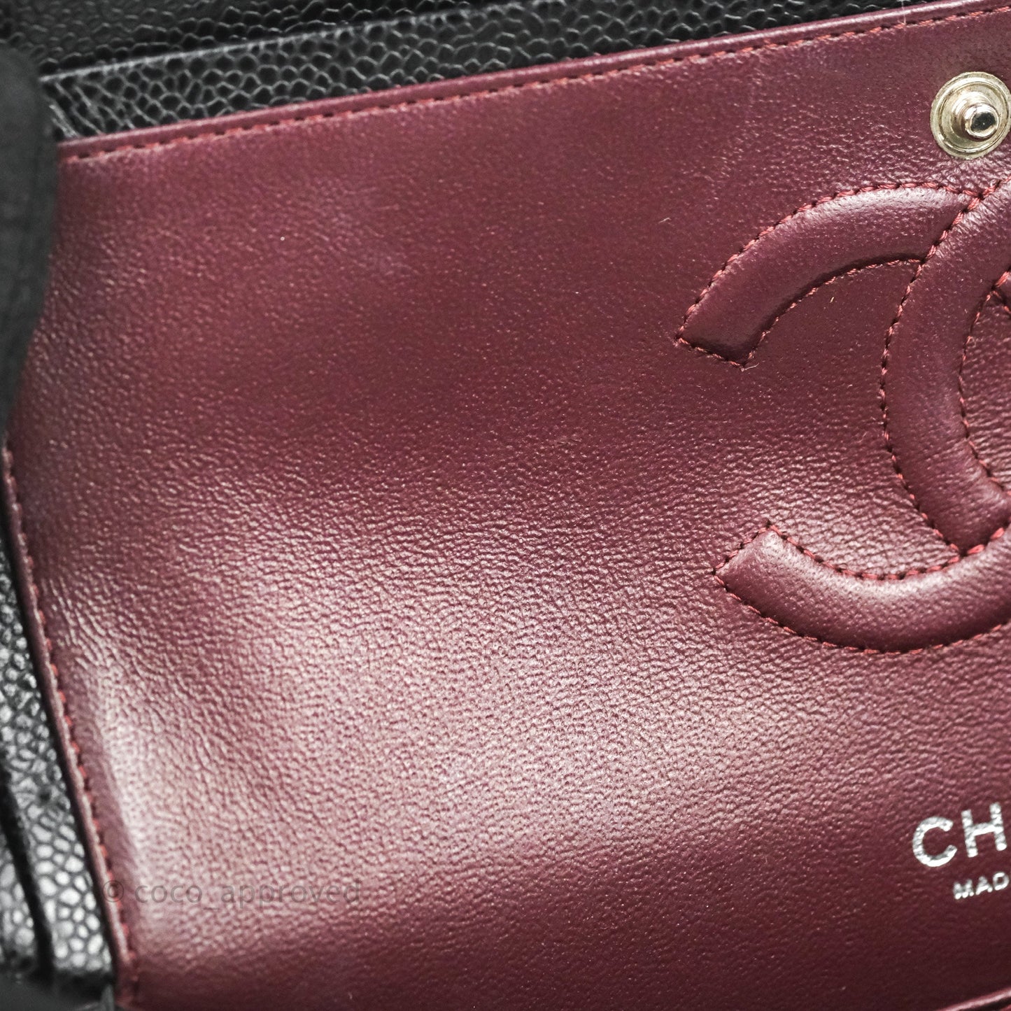 Chanel Classic M/L Medium Flap Quilted Black Caviar Silver Hardware