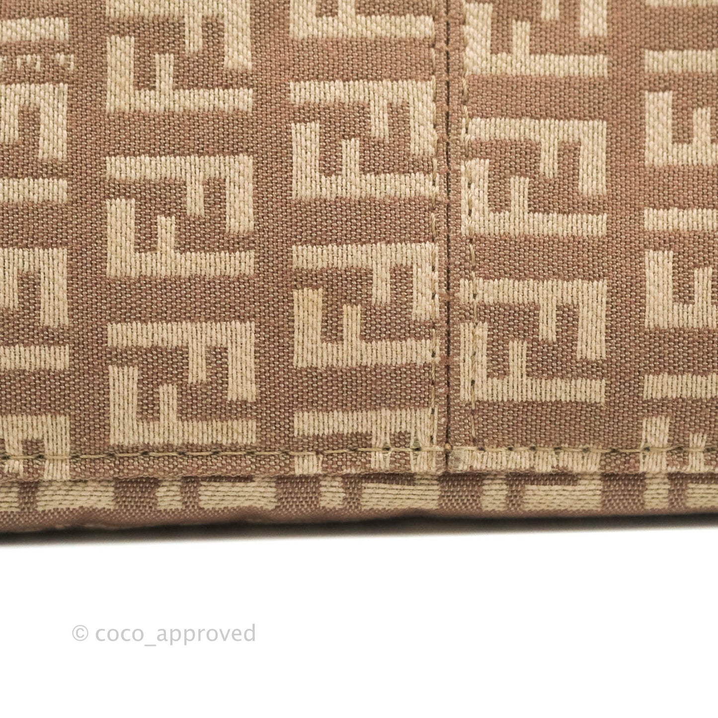 Fendi Zucchino Mini Mama Baguette Beige Pink Gold Hardware