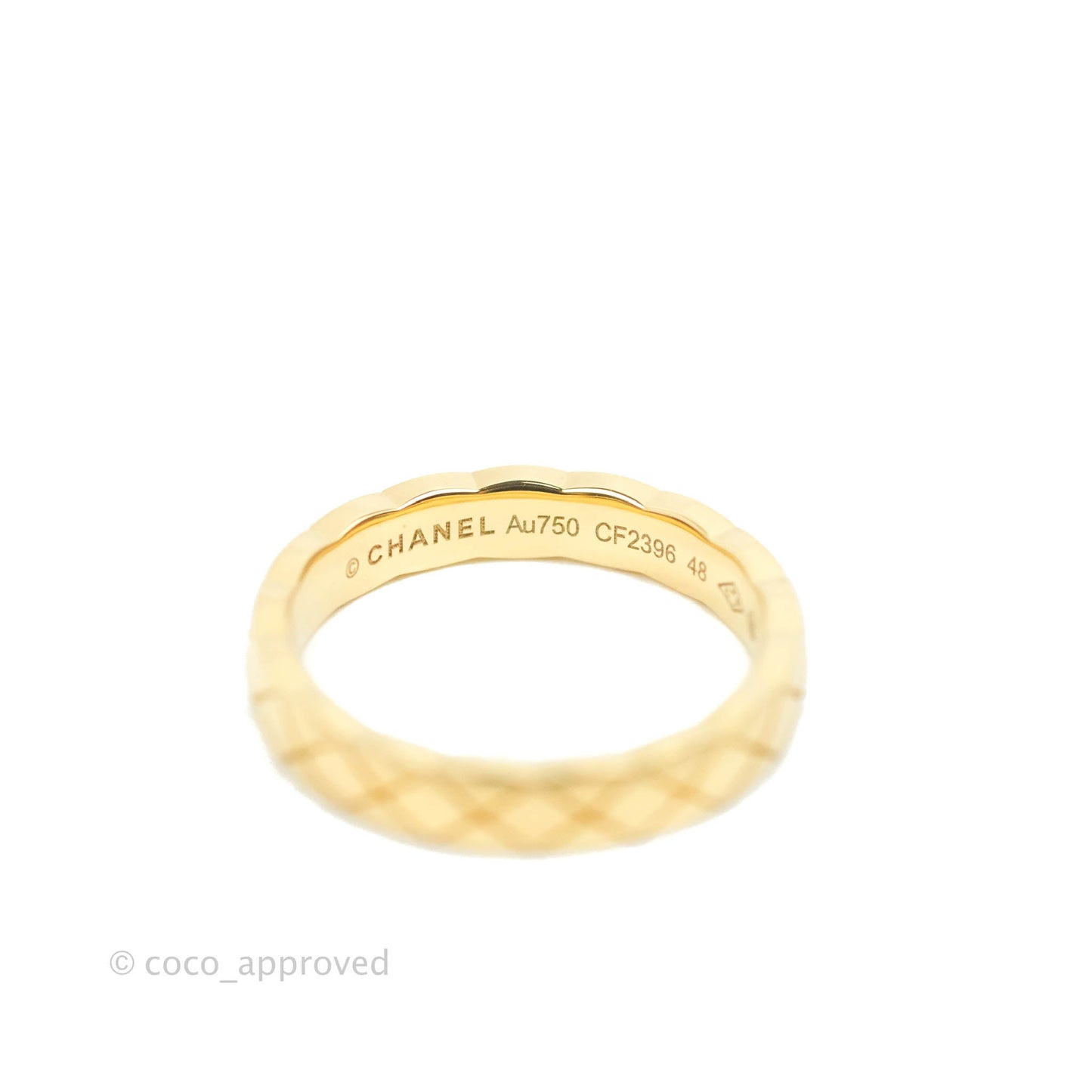 Chanel Coco Crush Mini Ring 18K Yellow Gold Size 48