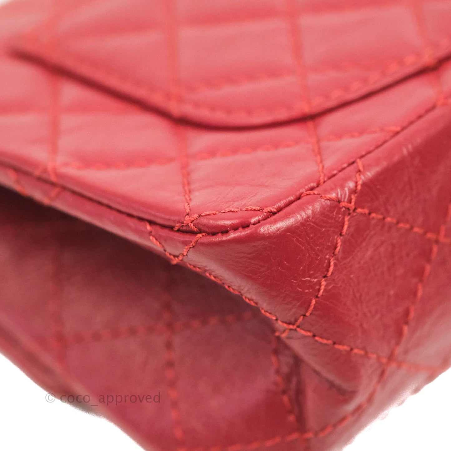 Chanel Mini Reissue 224 Red Aged Calfskin Gold Hardware