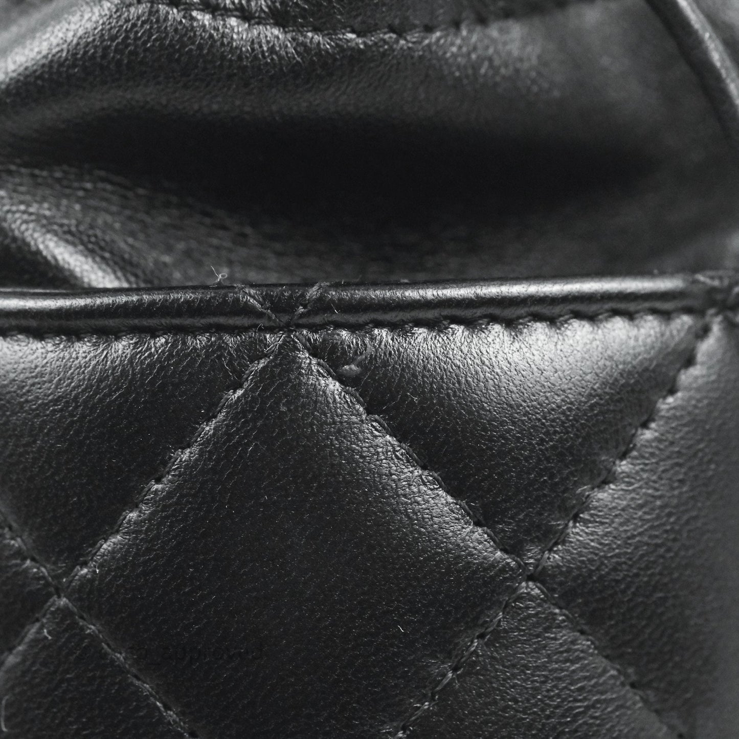 Chanel Quilted Drawstring Pearl Flower Bucket Bag Black Lambskin Aged Gold Hardware