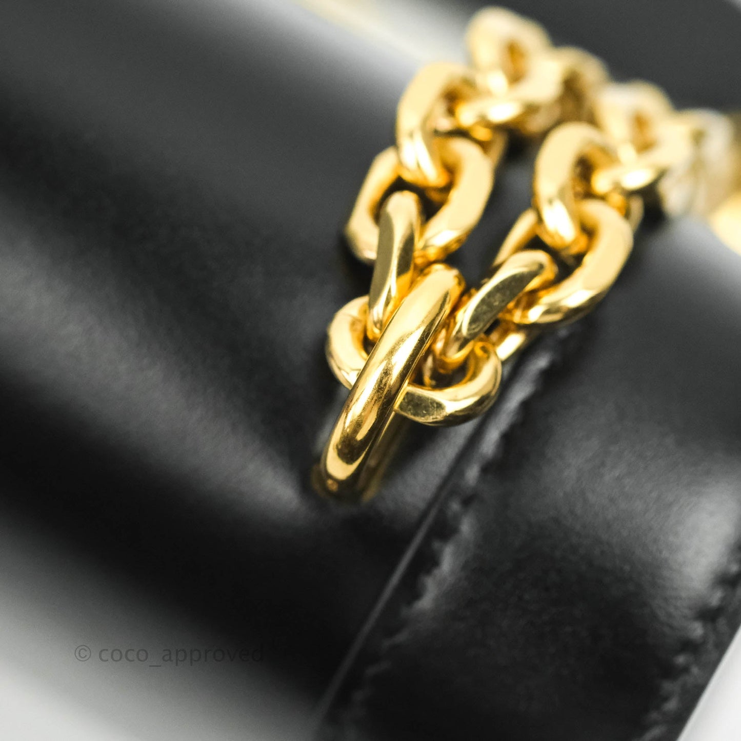 Celine Chain Bag Triomphe in Black Calfskin