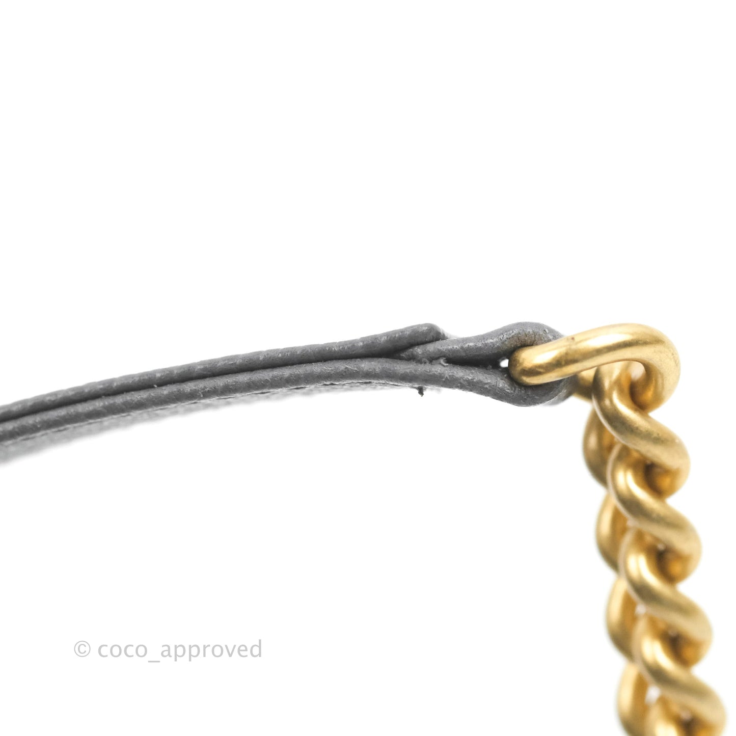 Chanel Quilted Mini Boy Wallet on Chain WOC Dark Grey Caviar Aged Gold Hardware