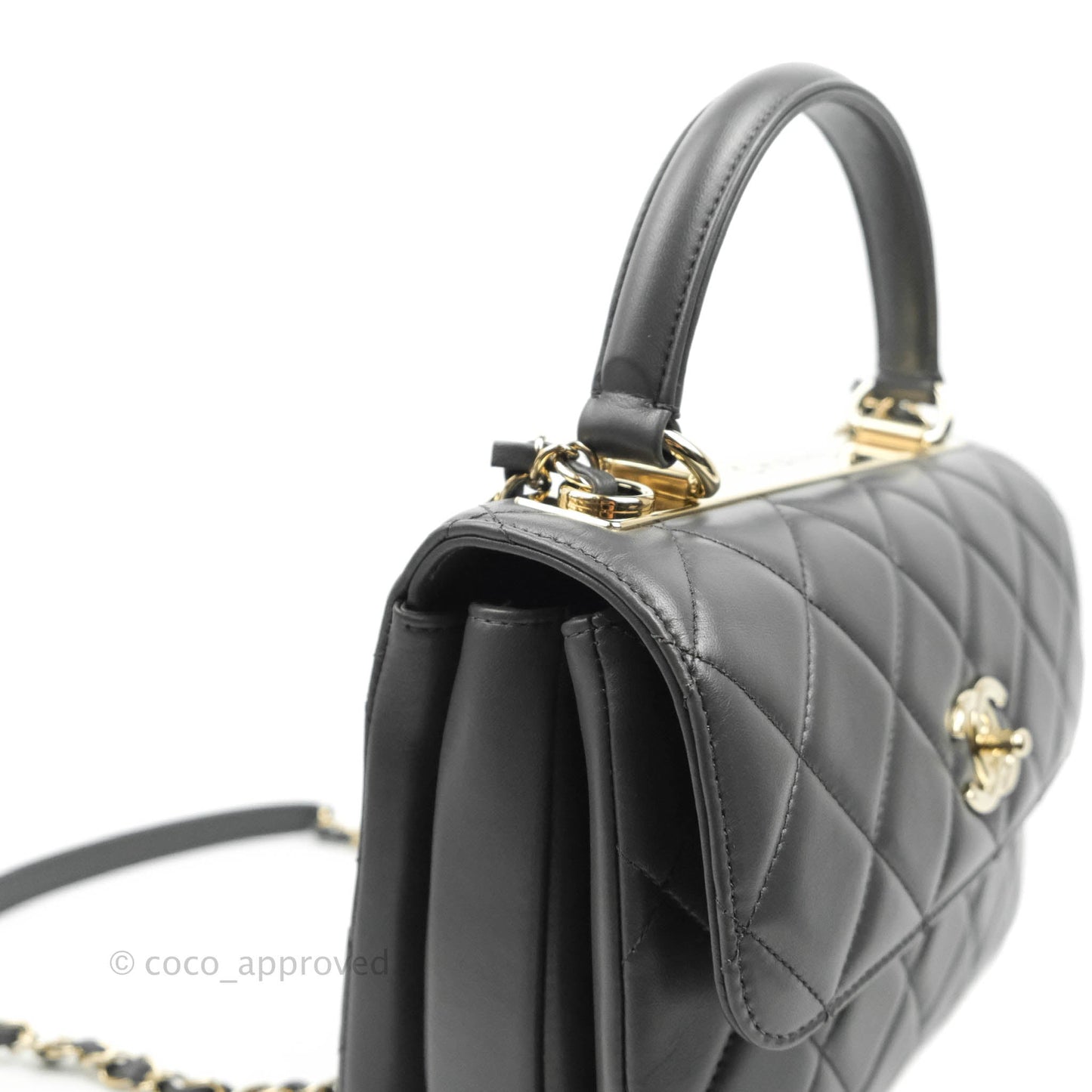 Chanel Small Trendy CC Dark Grey Lambskin Gold Hardware 21K