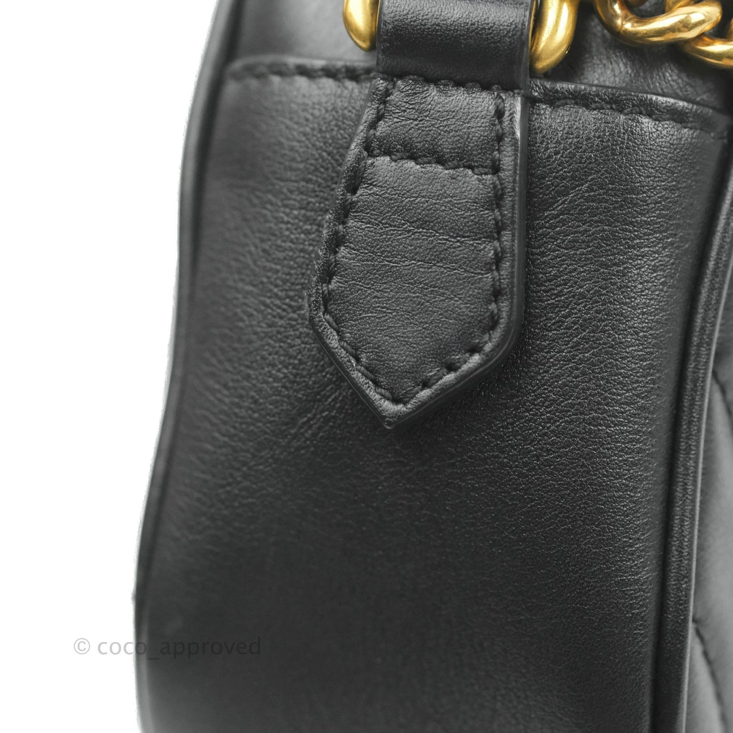 Gucci Mini Matelasse GG Marmont Camera Bag Black Calfskin Gold Hardware