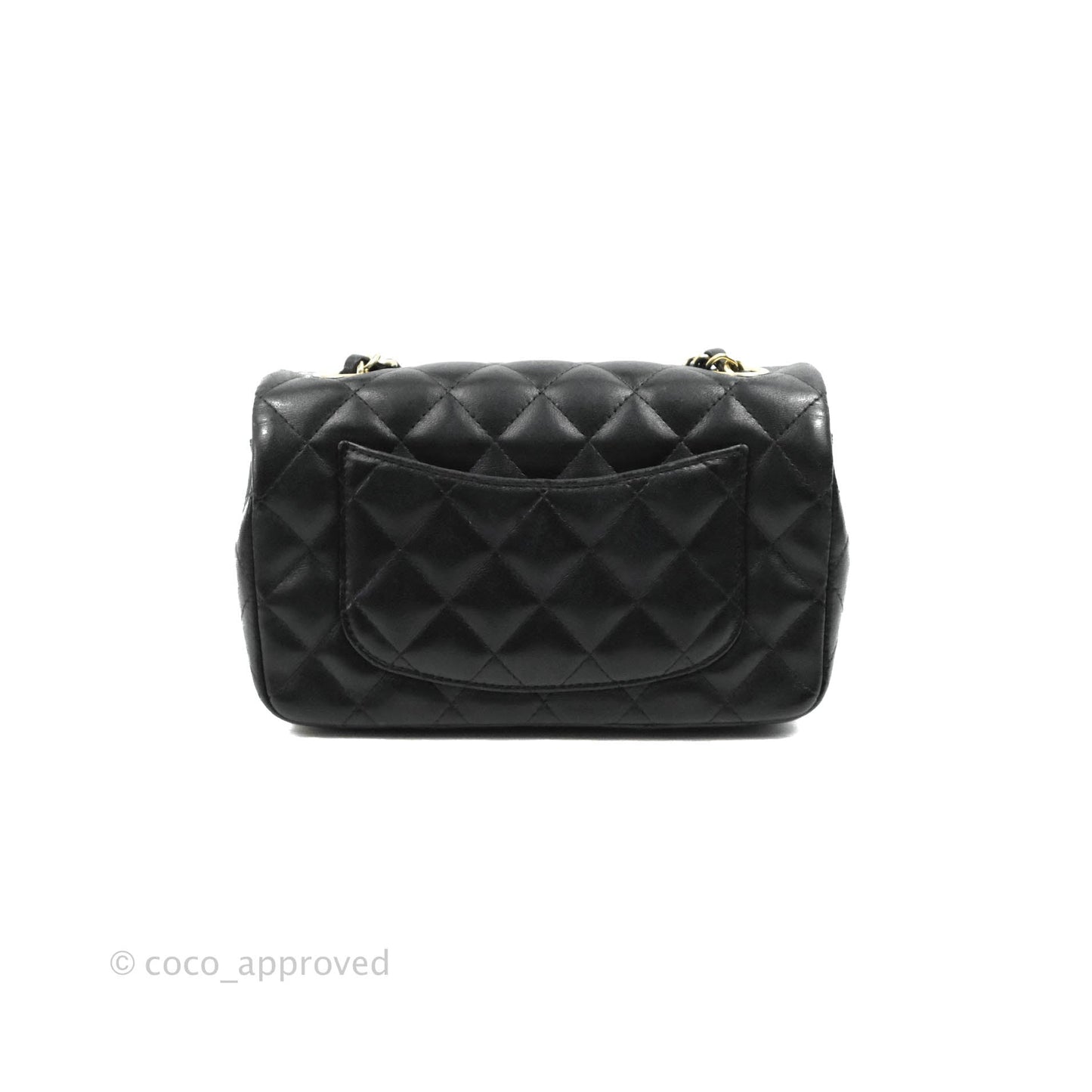 Chanel Mini Rectangular Flap Bag Valentine Limited Edition Black Lambskin Gold Hardware