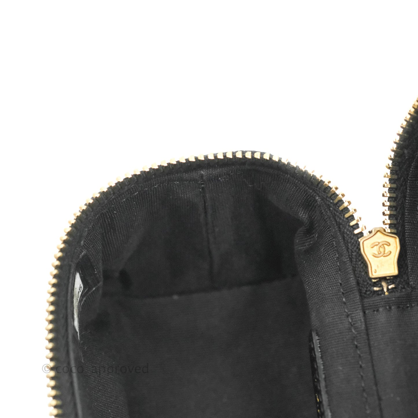 Chanel Quilted Mini Top Handle Vanity With Chain Black Caviar Aged Gold Hardware