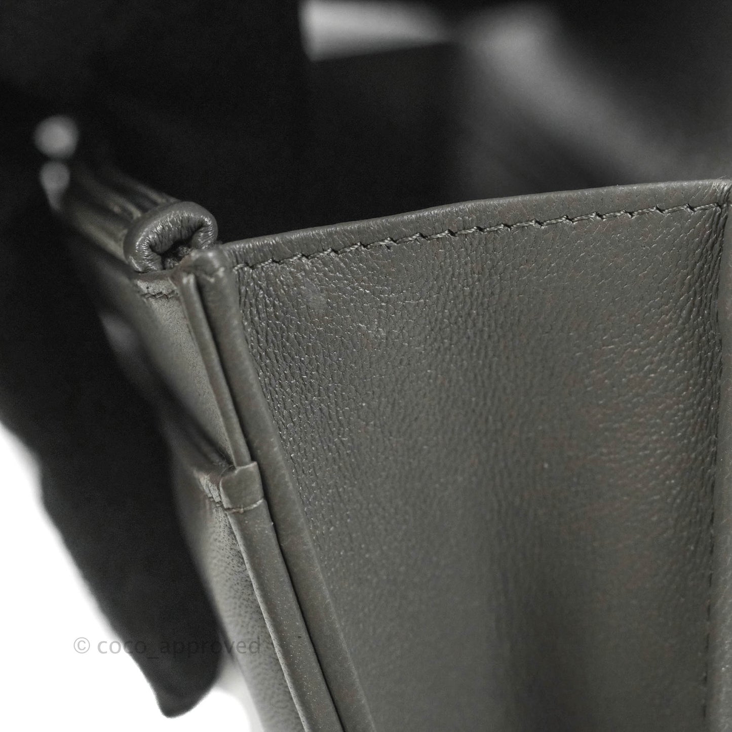 Chanel 19 Wallet on Chain WOC Dark Grey Lambskin Mixed Hardware