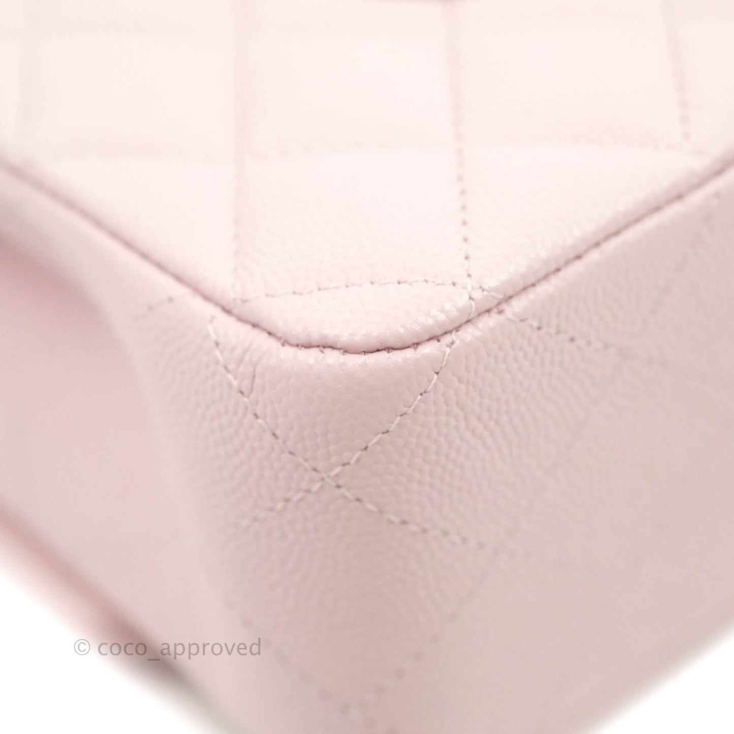 Chanel M/L Medium Double Flap Bag Lilac Rose Clair Caviar Gold Hardware 21S