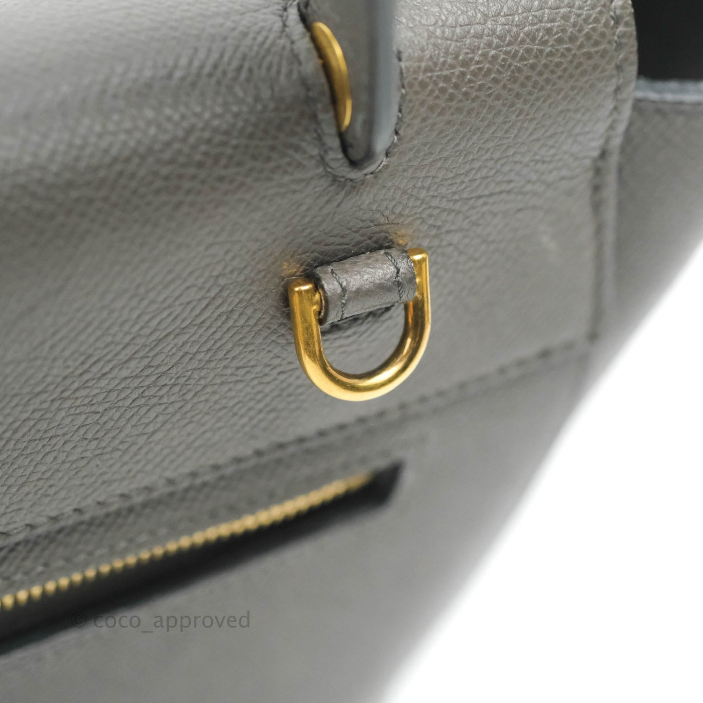 Celine Micro Belt Bag Grey Grained Calfskin Gold Hardware