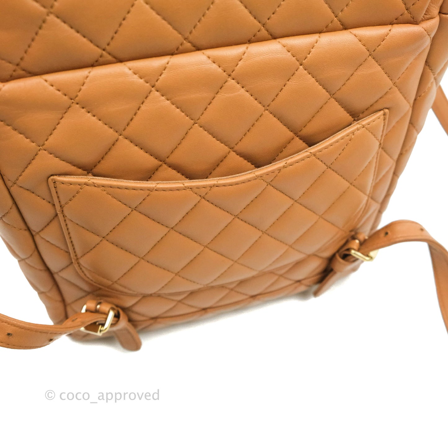 Chanel Quilted Small Urban Spirit Backpack Caramel Dark Beige Calfskin Gold Hardware