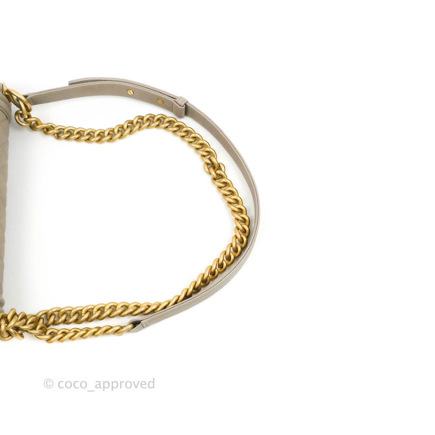Chanel Quilted Medium Boy Grey Caviar Aged Gold Hardware