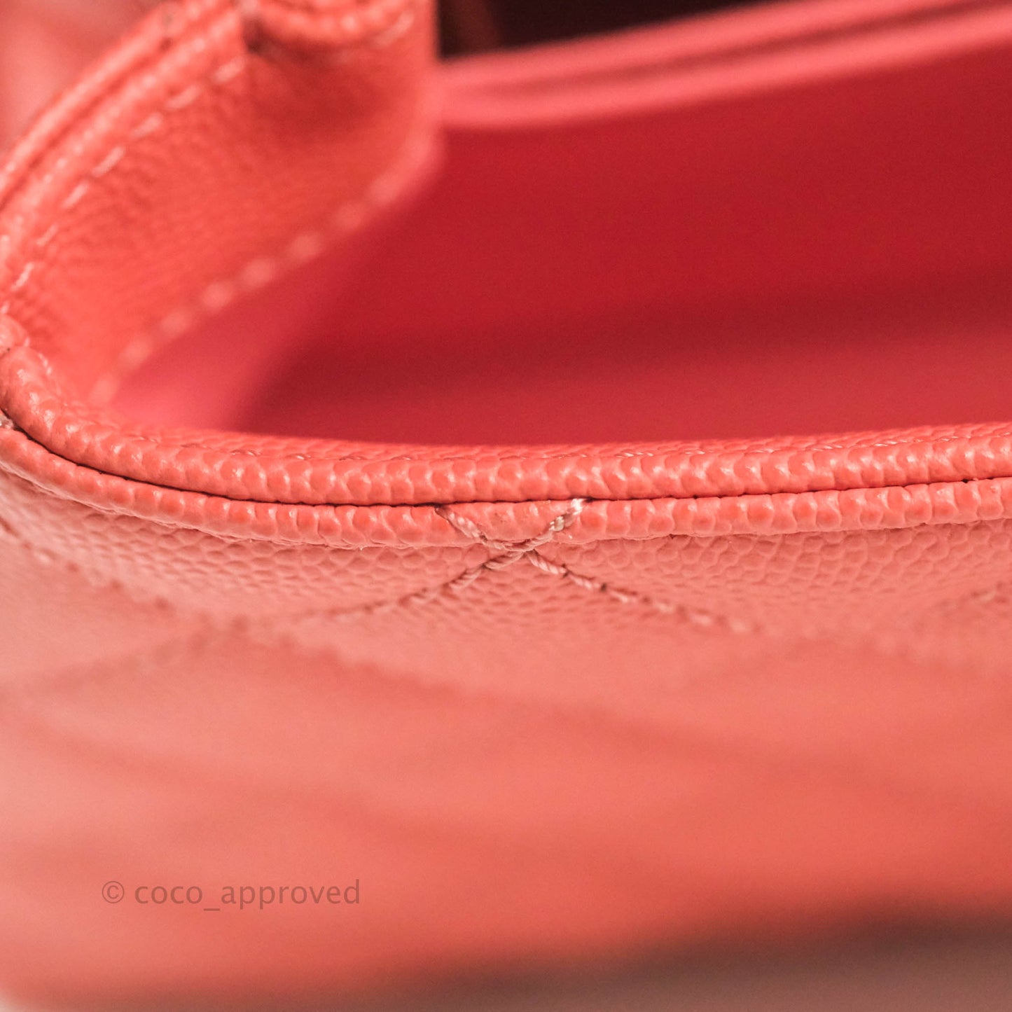 Chanel Small Quilted Coco Handle Coral Pink Caviar Gold Hardware