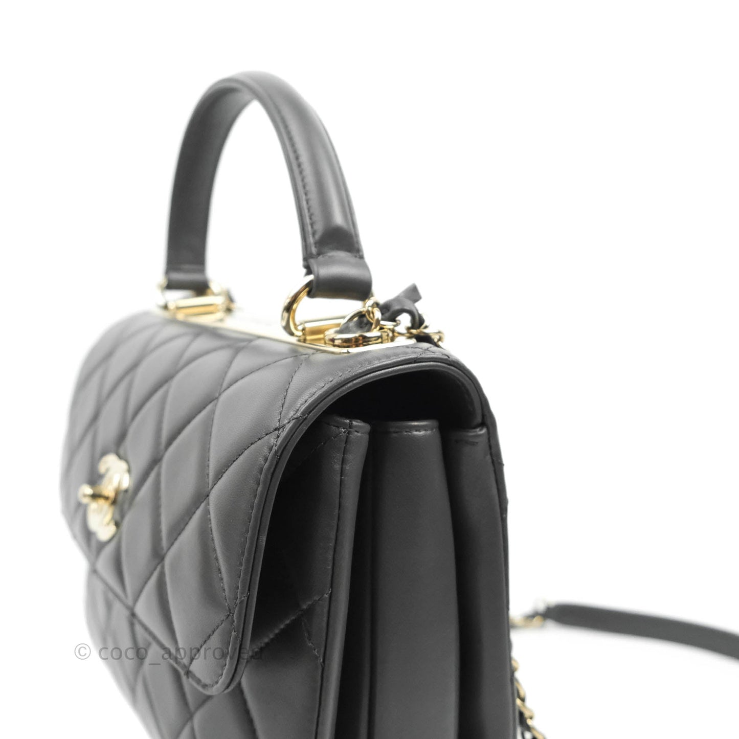 Chanel Small Trendy CC Dark Grey Lambskin Gold Hardware 21K