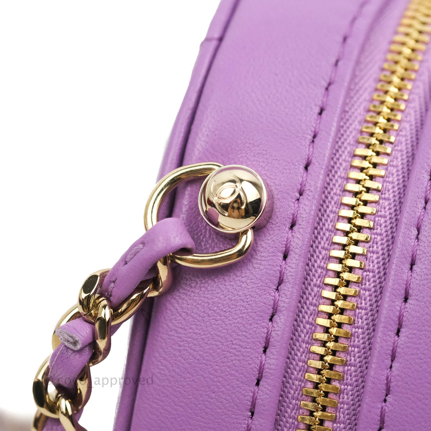 Chanel Large Heart Bag Purple Lambskin Gold Hardware 22S