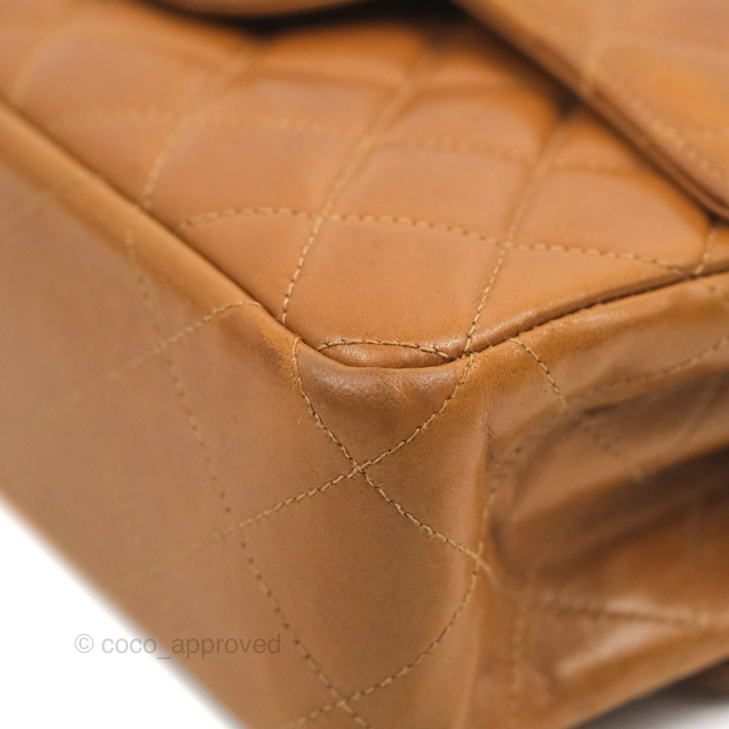 Chanel Vintage Double-sided Small Flap Brown Caramel Lambskin 24K Gold Hardware