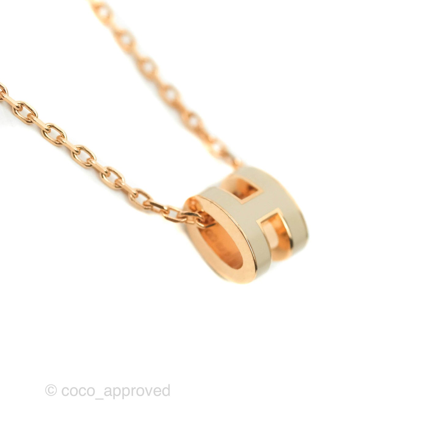 Hermès Mini Pop H Marron Glace Pendant Necklace Rose Gold Hardware