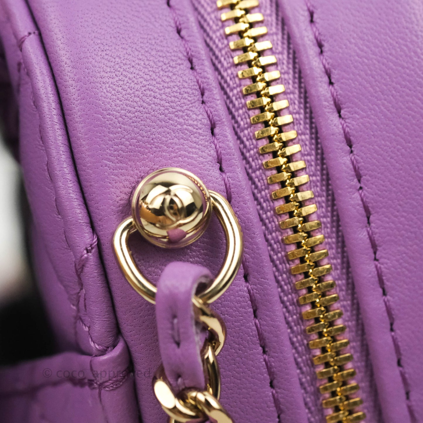 Chanel Large Heart Bag Purple Lambskin Gold Hardware 22S