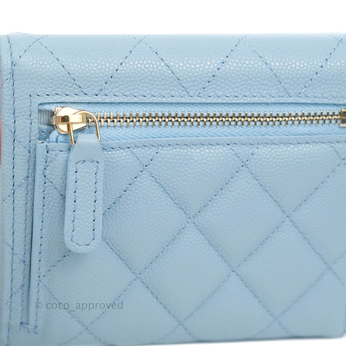 Chanel Classic Flap Wallet Blue Caviar Gold Hardware